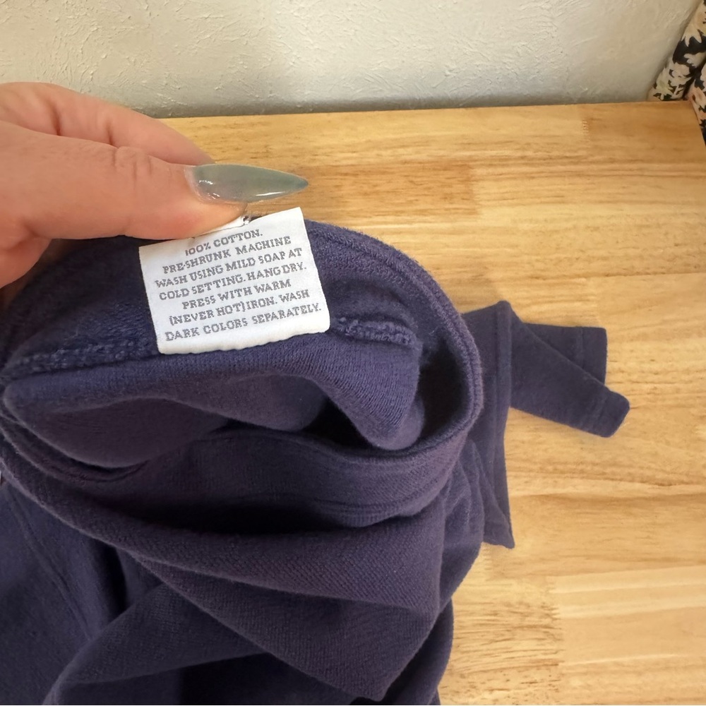 Basic Threads Navy Blue Cotton Mock Neck Boxy Swe… - image 7